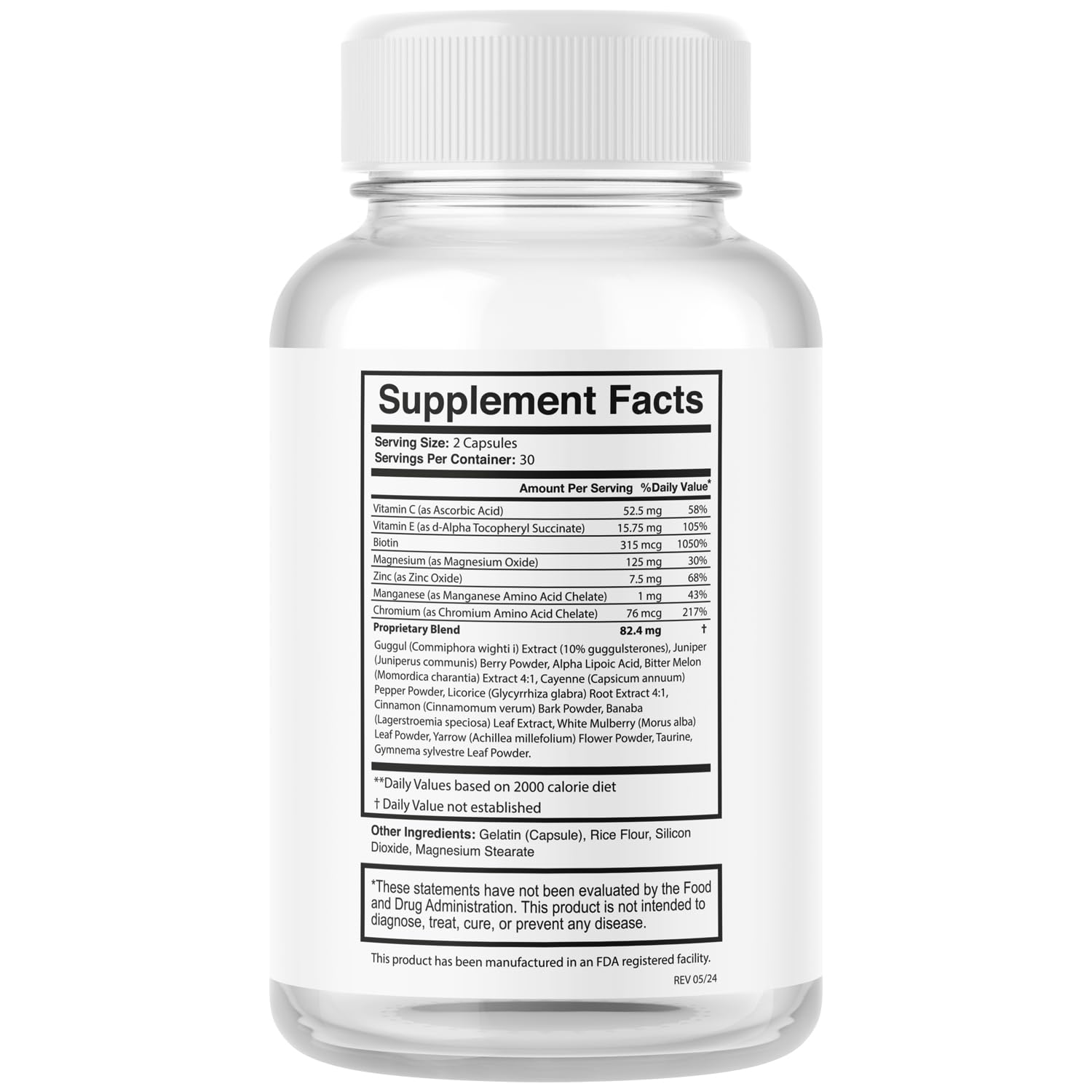 SugarWise ingredients label close-up indicates natural, premium materials.
