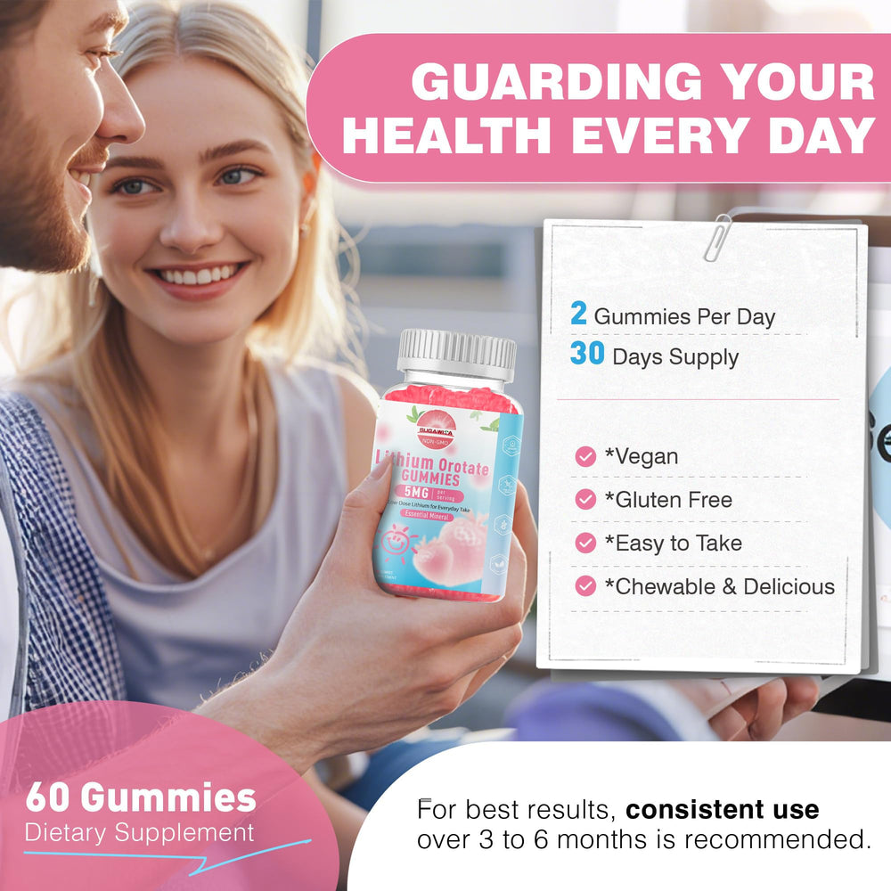 SUGAWITA vegan formula gummies showcased for dairy-free nutrition.