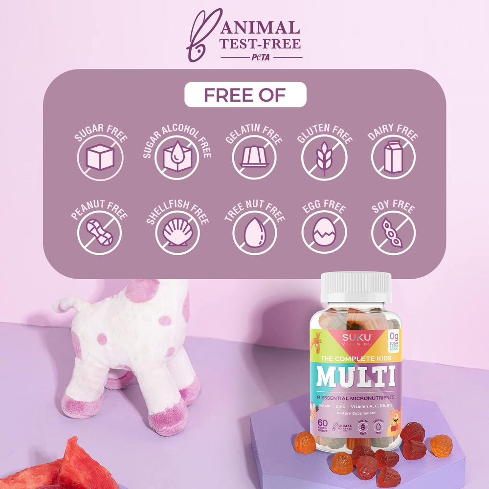 SUKU gummies showcase gluten-free formulation for safe daily use.