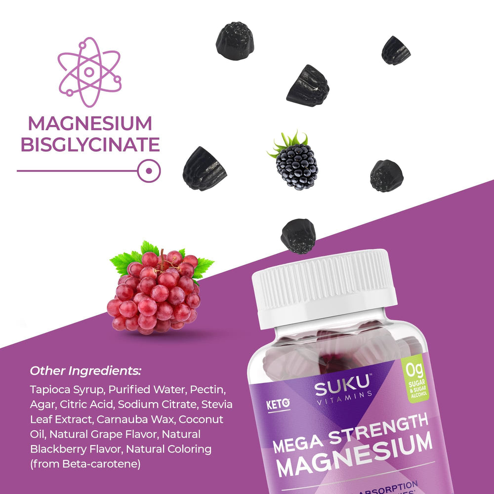 SUKU magnesium gummies for daily use in keto and vegan lifestyles