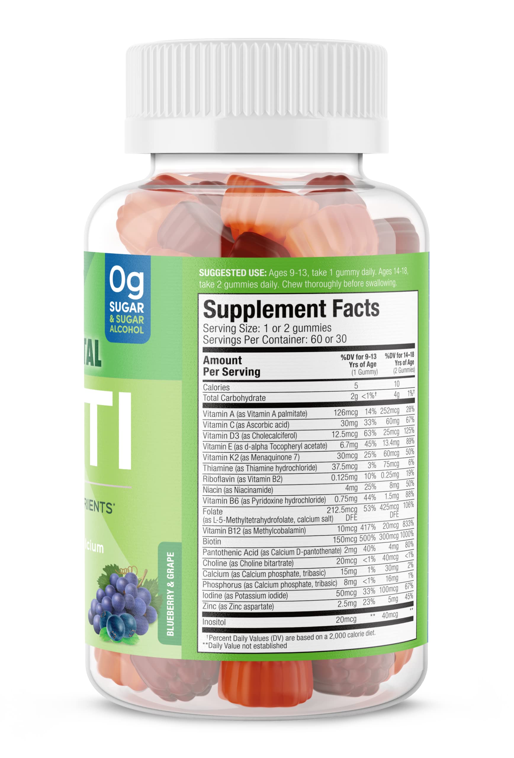 Close-up of SUKU gummies highlighting plant-based sugar-free formula.