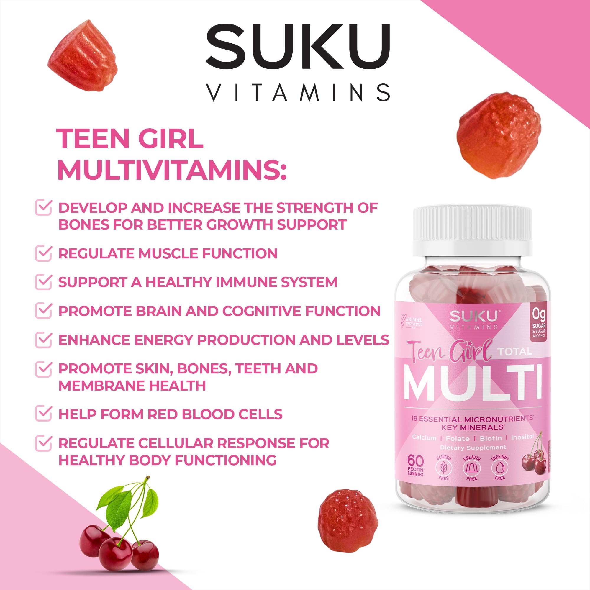 SUKU Teen Girl Multivitamin Gummies daily routine ready for steady vitamin intake.