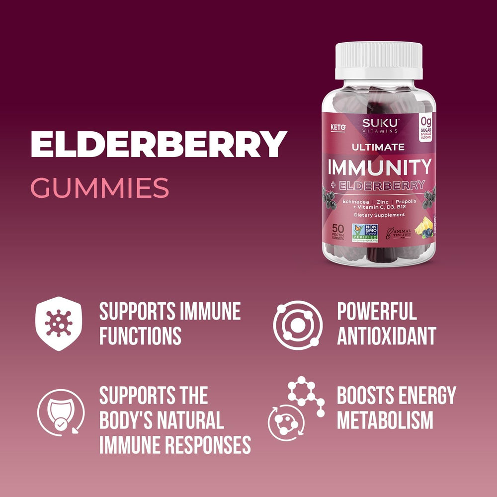 SUKU immunity packaging back label showing directions and ingredients