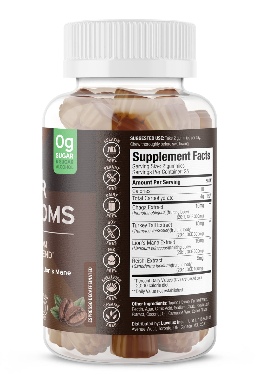 SUKU Vitamins bottle open with gummies spilled for easy-to-take format.