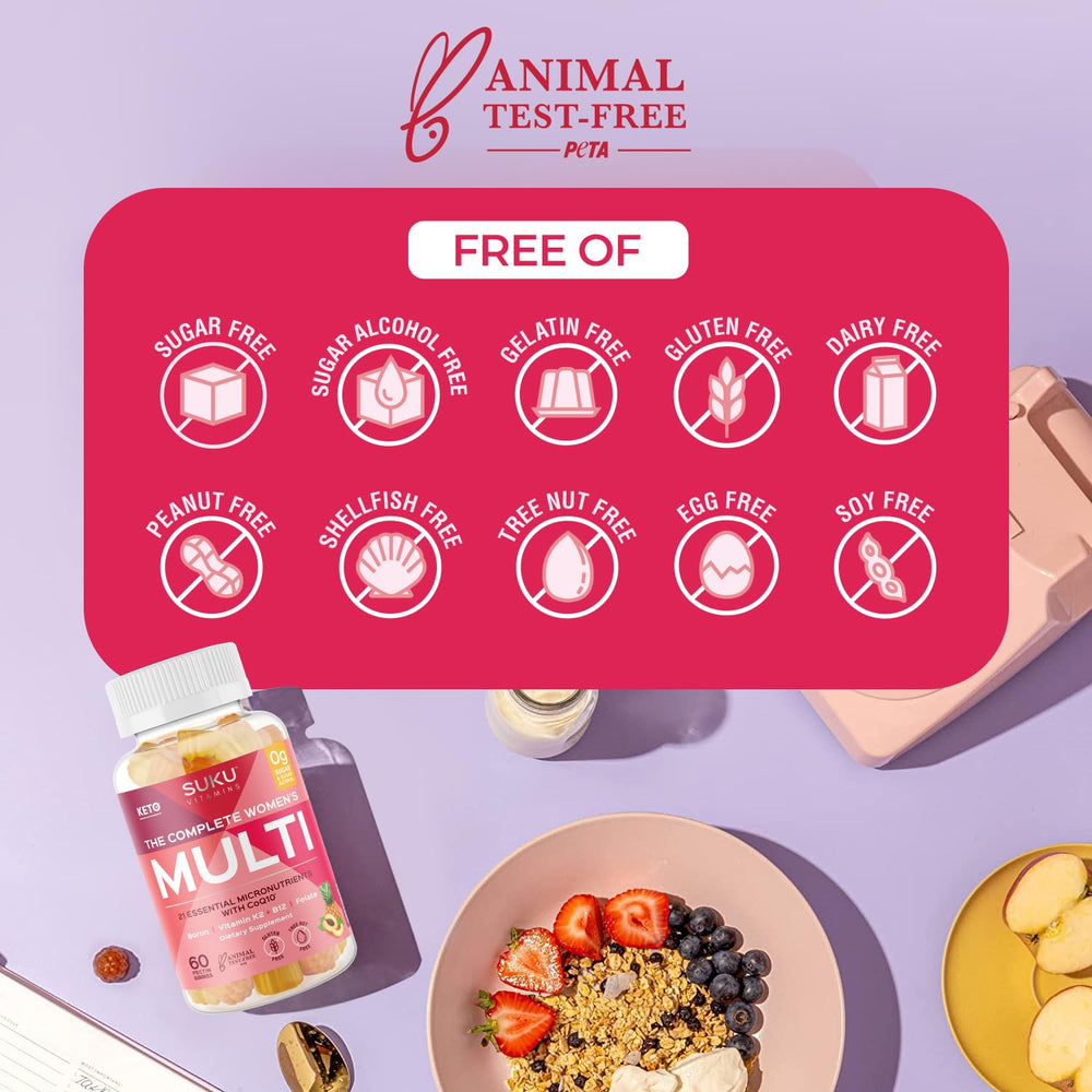 SUKU Complete Women’s Multi in breakfast setup for daily support