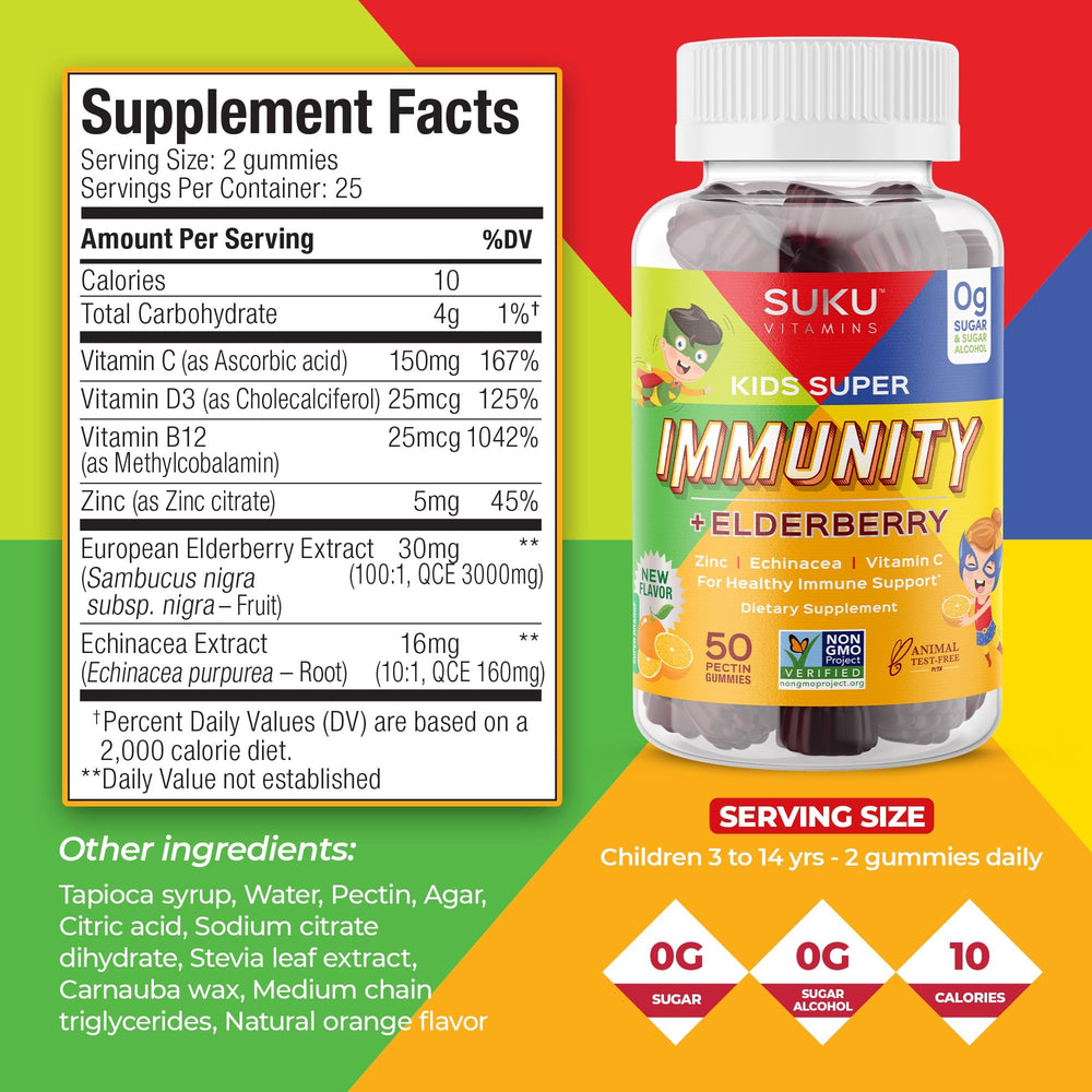 Ingredients highlight elderberry and echinacea for an immune-support blend.