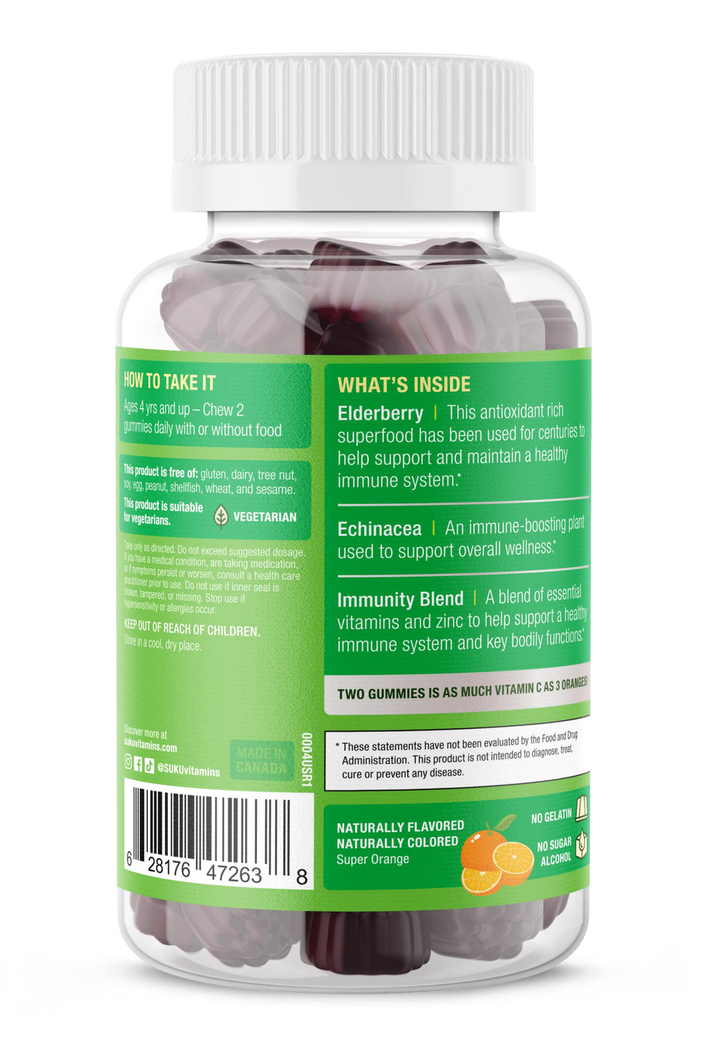 Gummies close-up with pomegranate lime flavor appealing to kids.