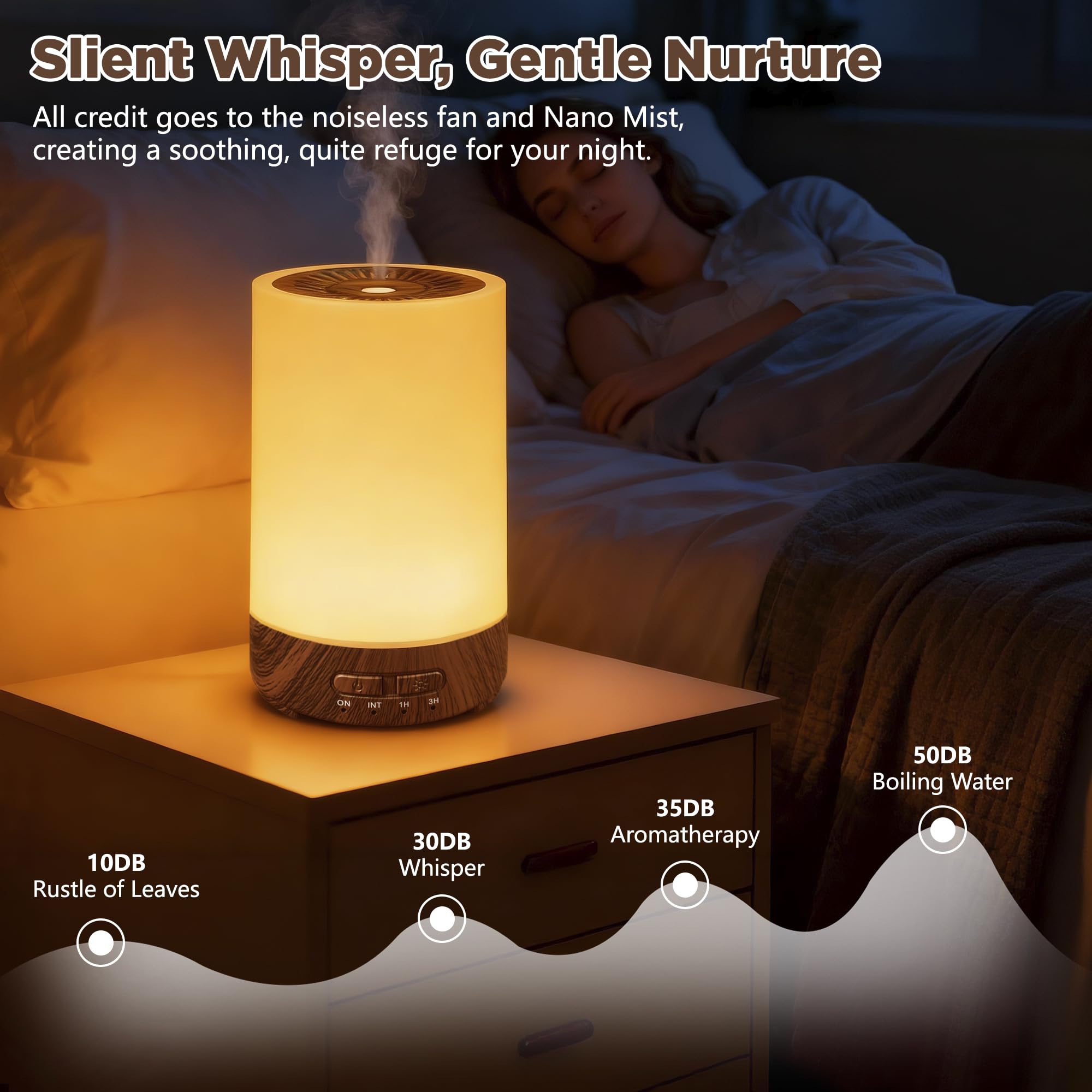 SUMAMAVIA diffuser with 7-color LED light for mood illumination