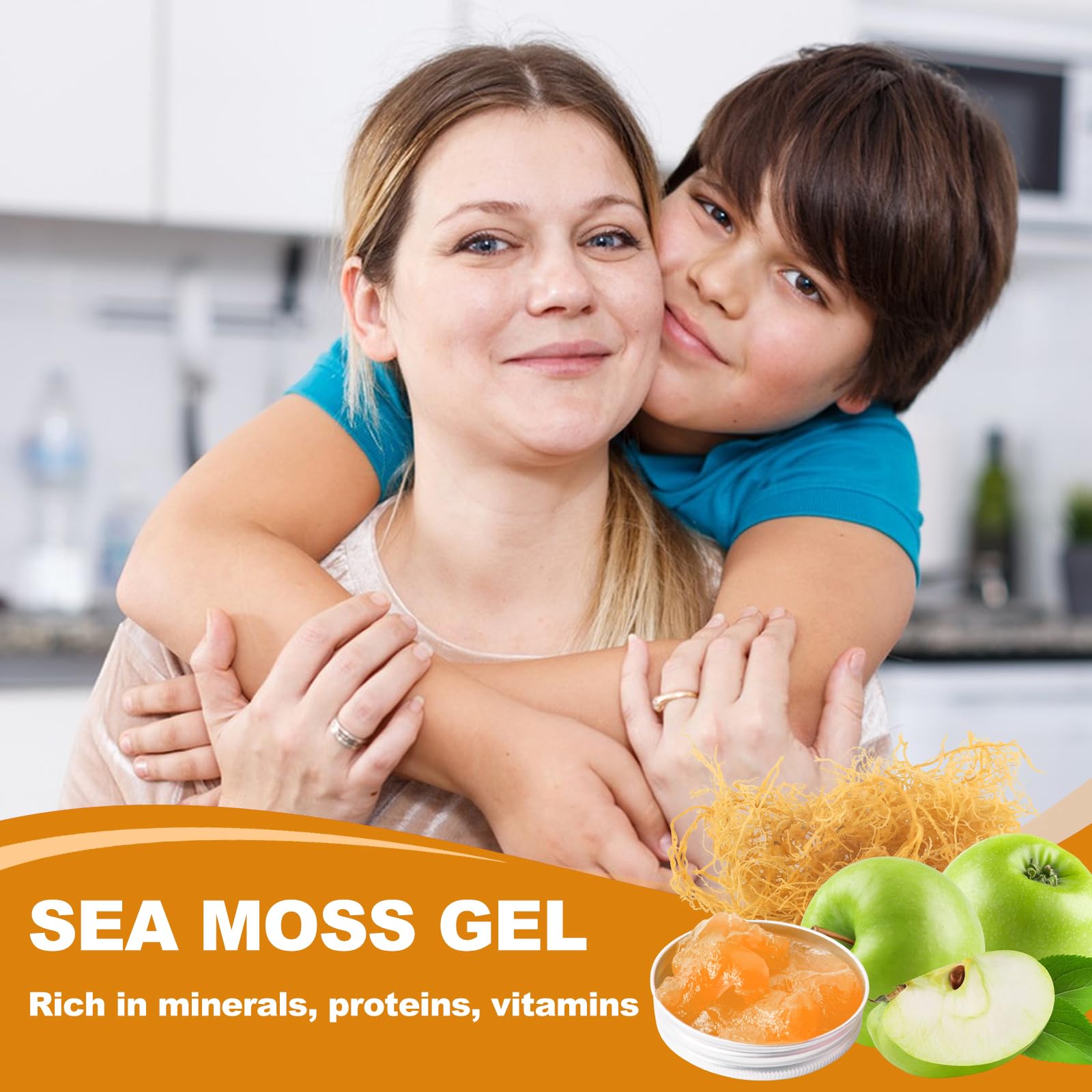 SumDIP Sea Moss Gel Apple Cinnamon packaging conveys freshness and quality for home use.