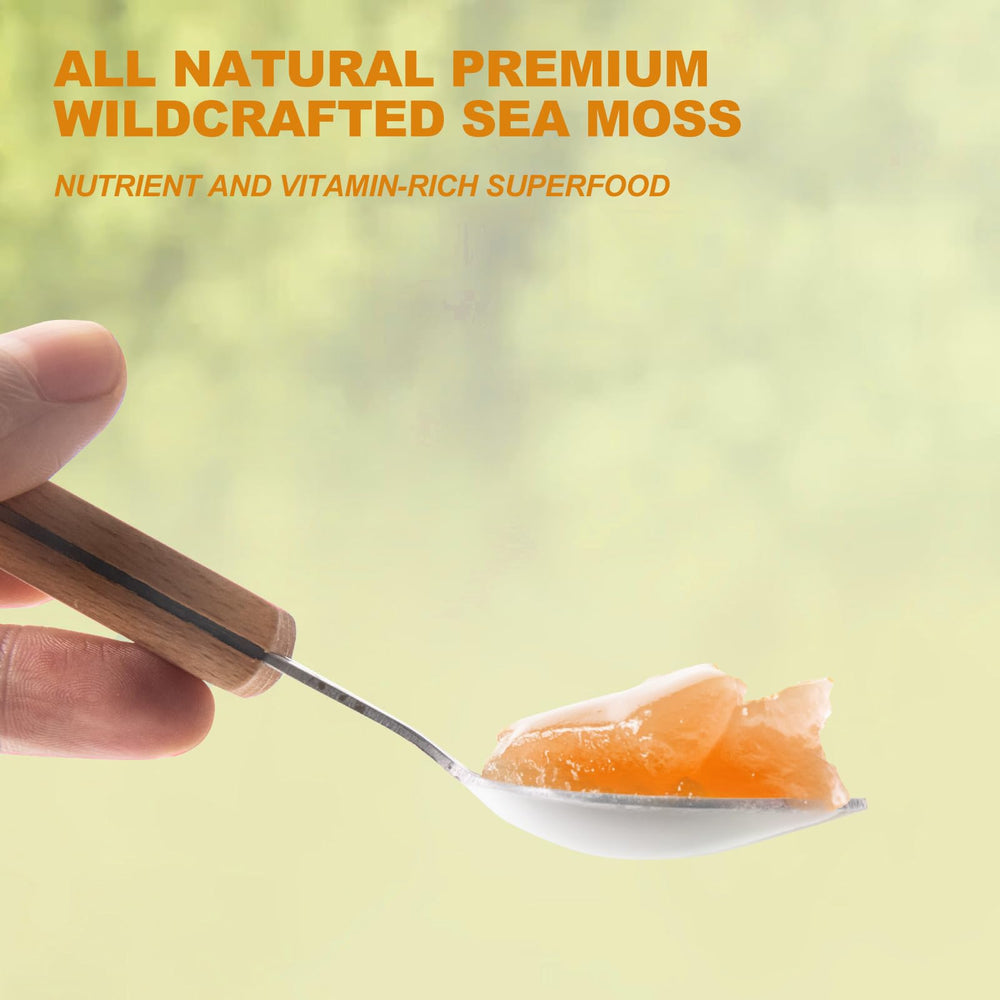SumDIP sea moss gel ingredients label highlights natural, wildcrafted minerals.
