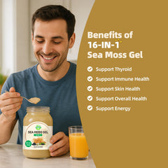 SumDIP Sea Moss Gel jar label highlights 92 minerals and vitamins.