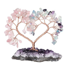 Sumgiftforall crystal heart tree on amethyst base enhances calming energy and focus