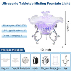 SUMGREEN aromatherapy mist fountain bottom view shows soft mist