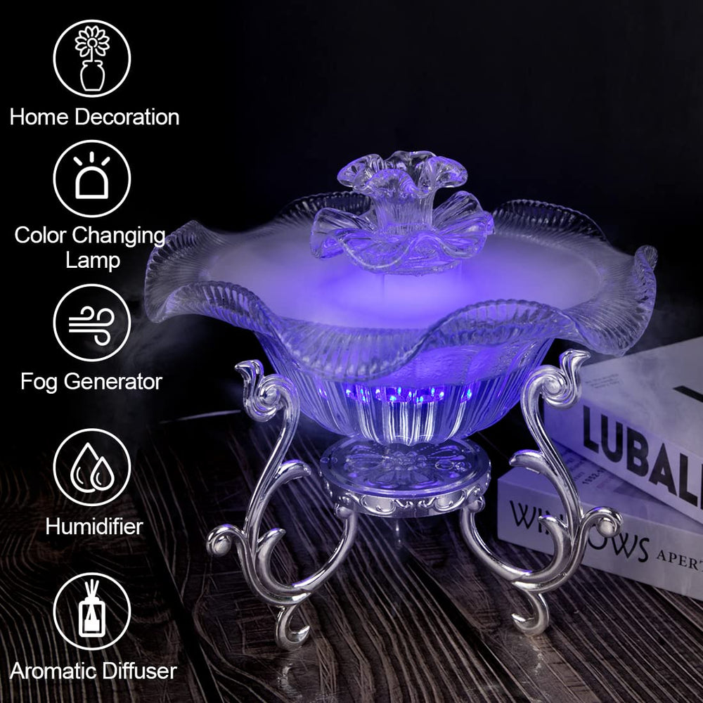 SUMGREEN desktop water fountain clear ambient LED lighting creates mood