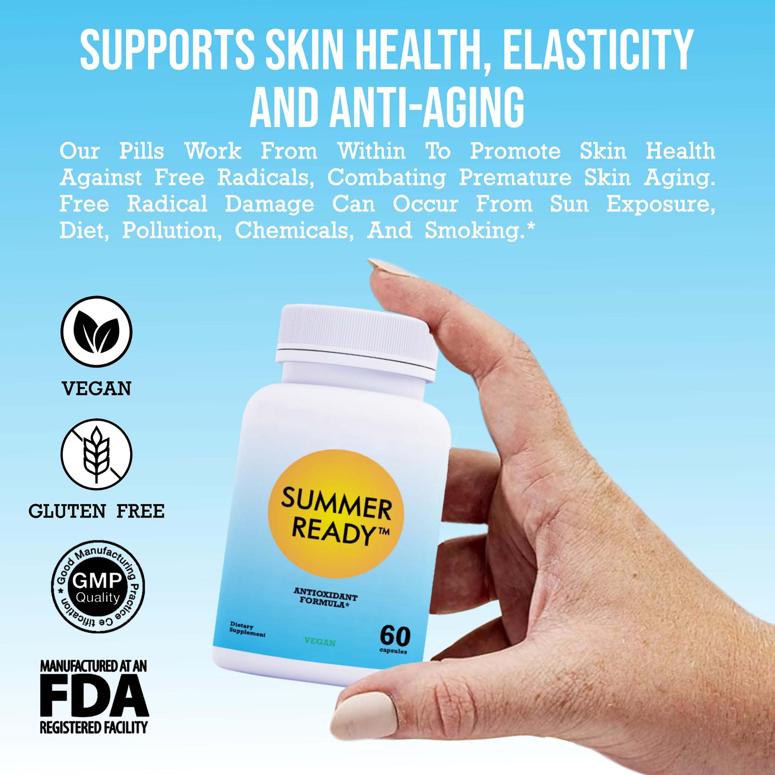 Summer Ready bottle on dresser for daily skin routine.