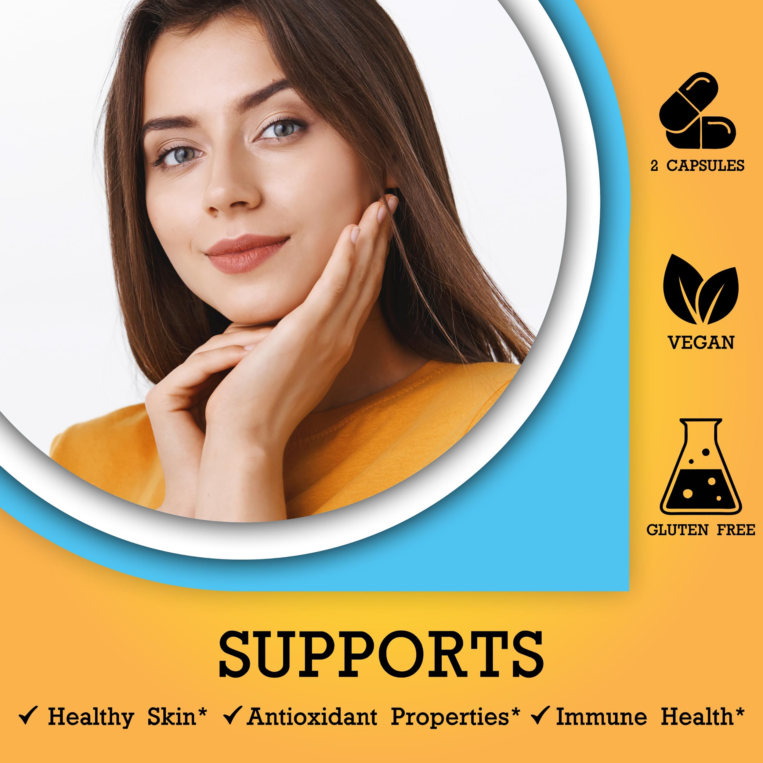 Summer Ready capsules closeup emphasizes vegan, gluten-free supplement.