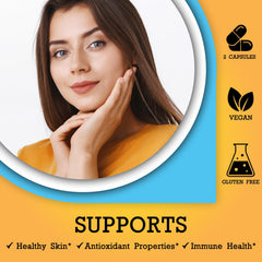 Summer Ready capsules closeup emphasizes vegan, gluten-free supplement.