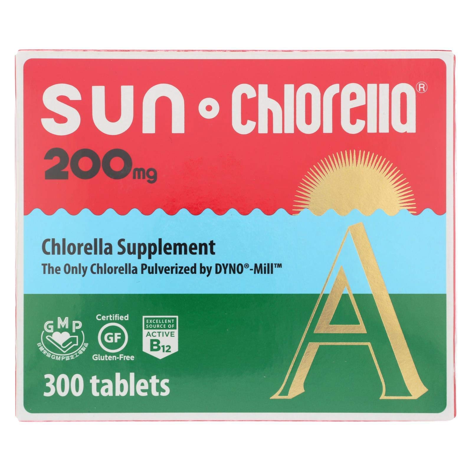 Sun Chlorella tablets bottle – 300 ct, vegan-friendly daily vitamin support.