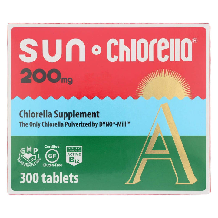 Sun Chlorella tablets bottle – 300 ct, vegan-friendly daily vitamin support.