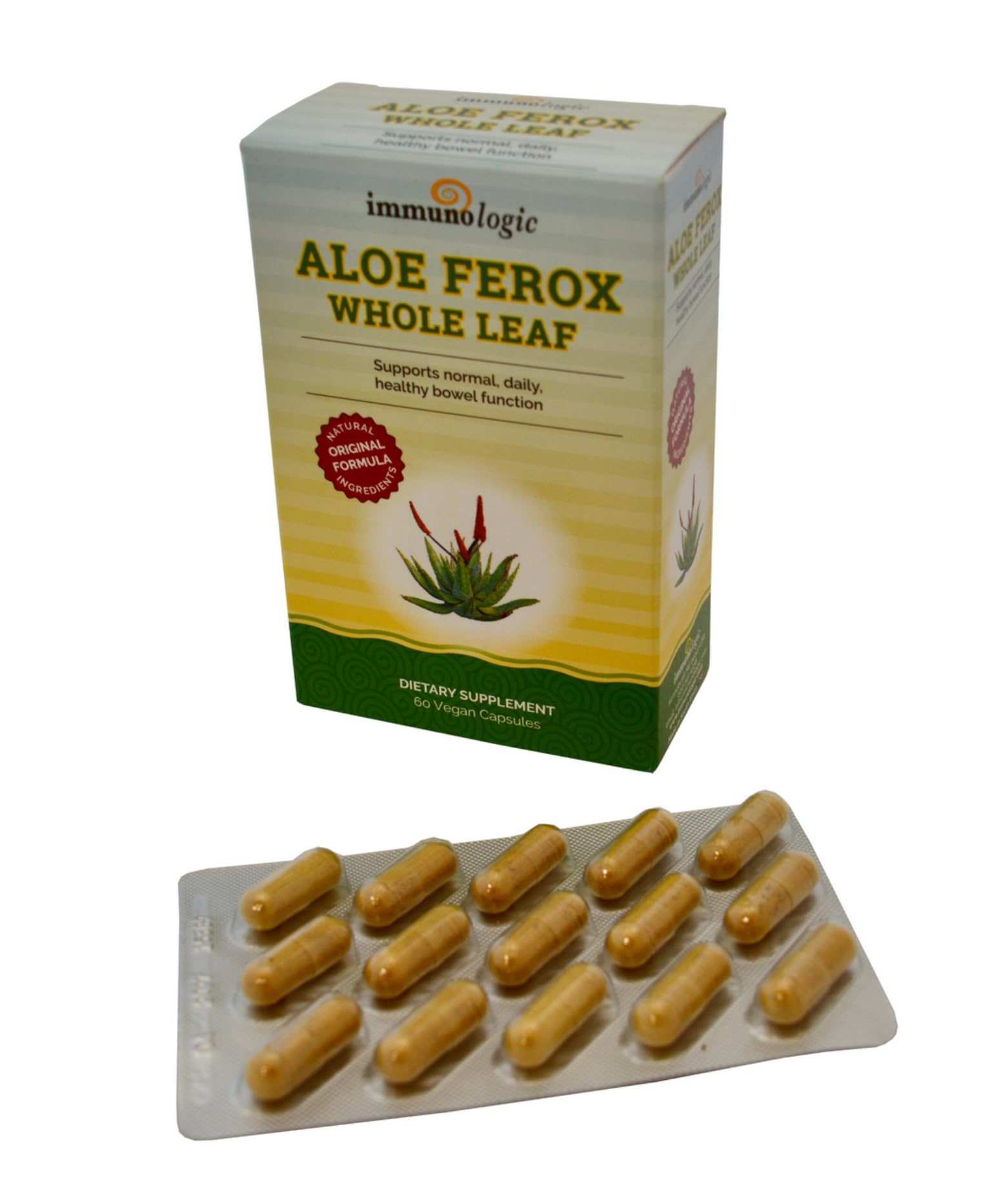 Sun Star Organics Aloe Ferox Whole Leaf Capsules bottle for daily bowel function support.