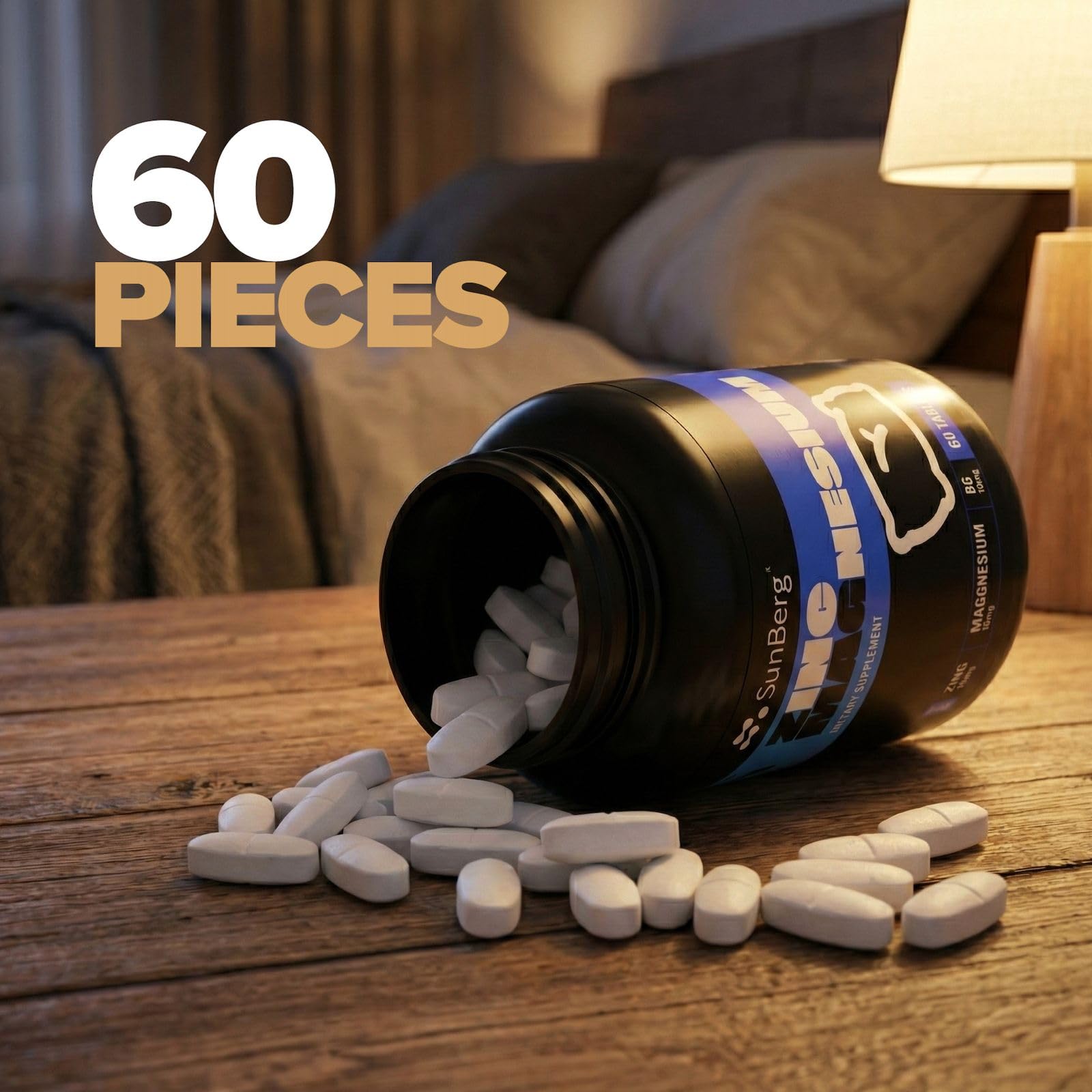 Sunberg tablets beside a glass of water for routine intake