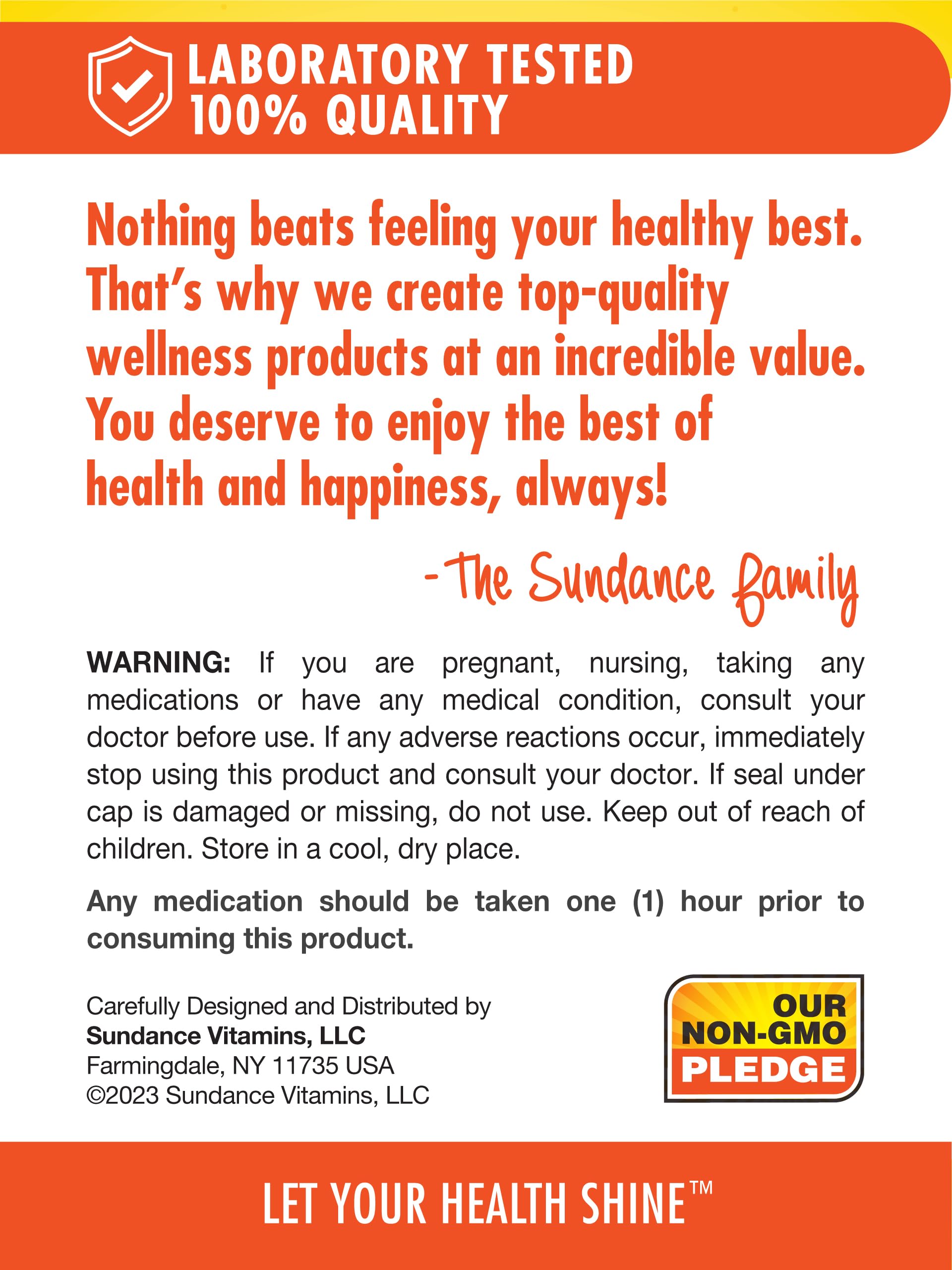 Sundance free from artificial colors or preservatives, supporting clean supplement choices.