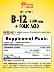 Sundance B-12 berry tablets close-up showing convenient on-the-go wellness.