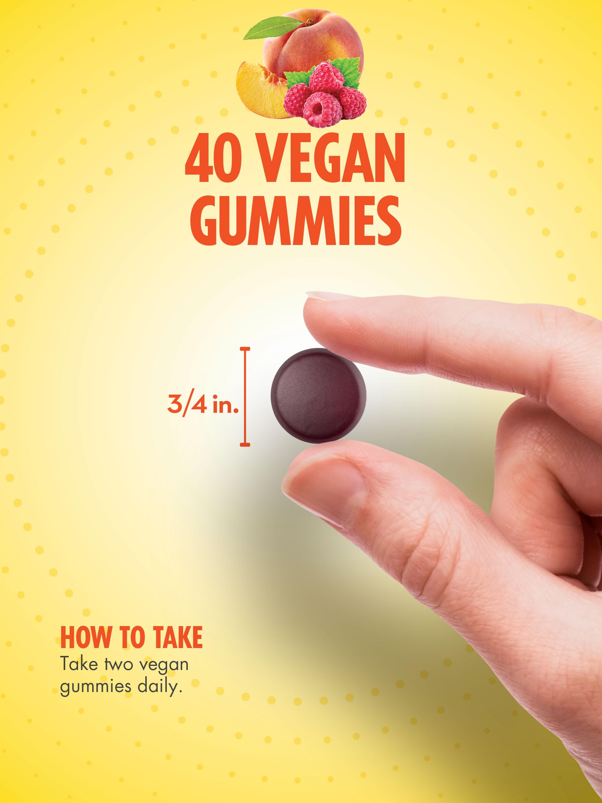Sundance Vitamin B-12 Energy Gummies ingredients panel close-up with B-vitamins and Ashwagandha.