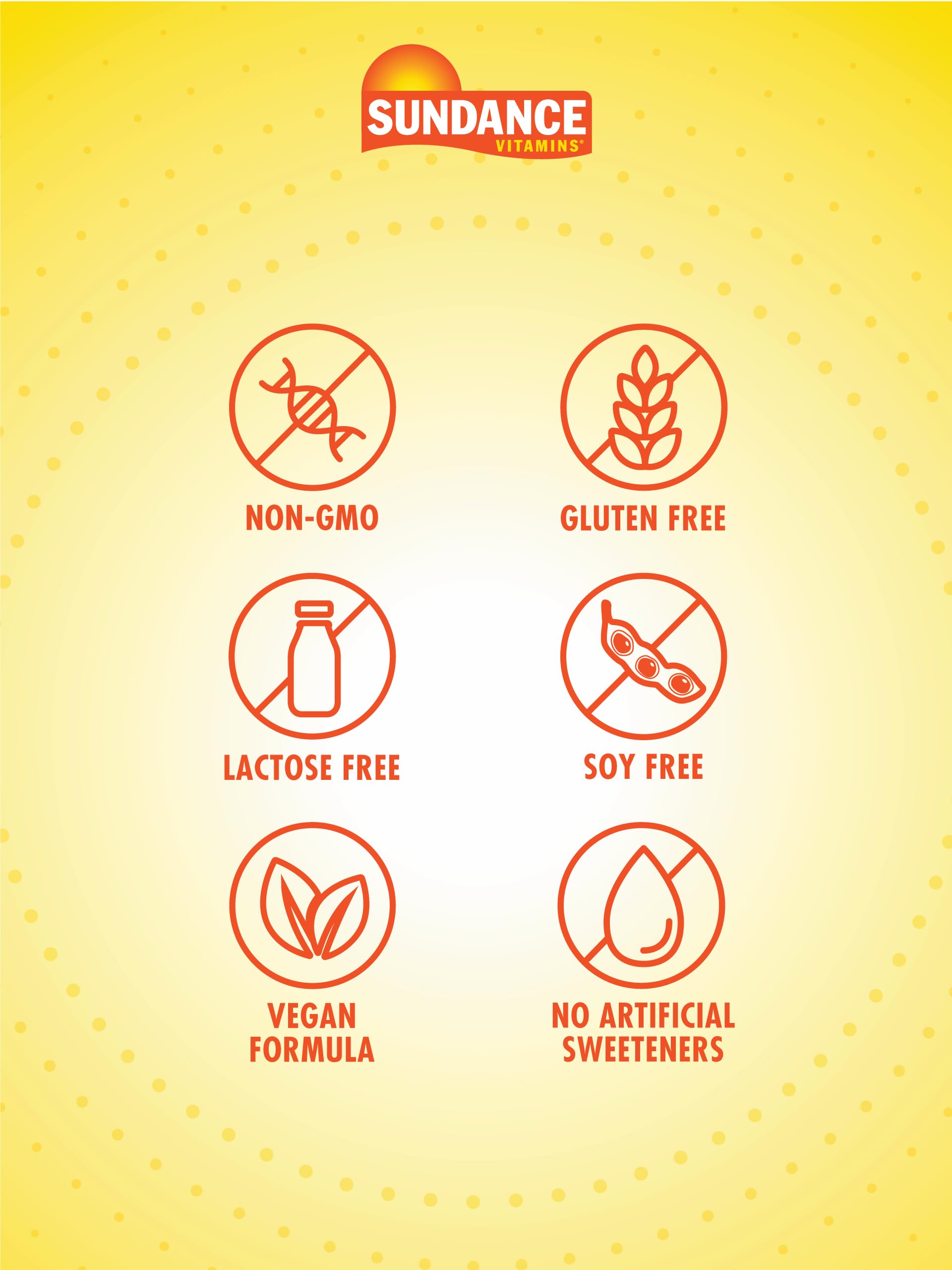 Sundance Vitamin B-12 Energy Gummies label close-up highlighting vegan and gluten-free formula.