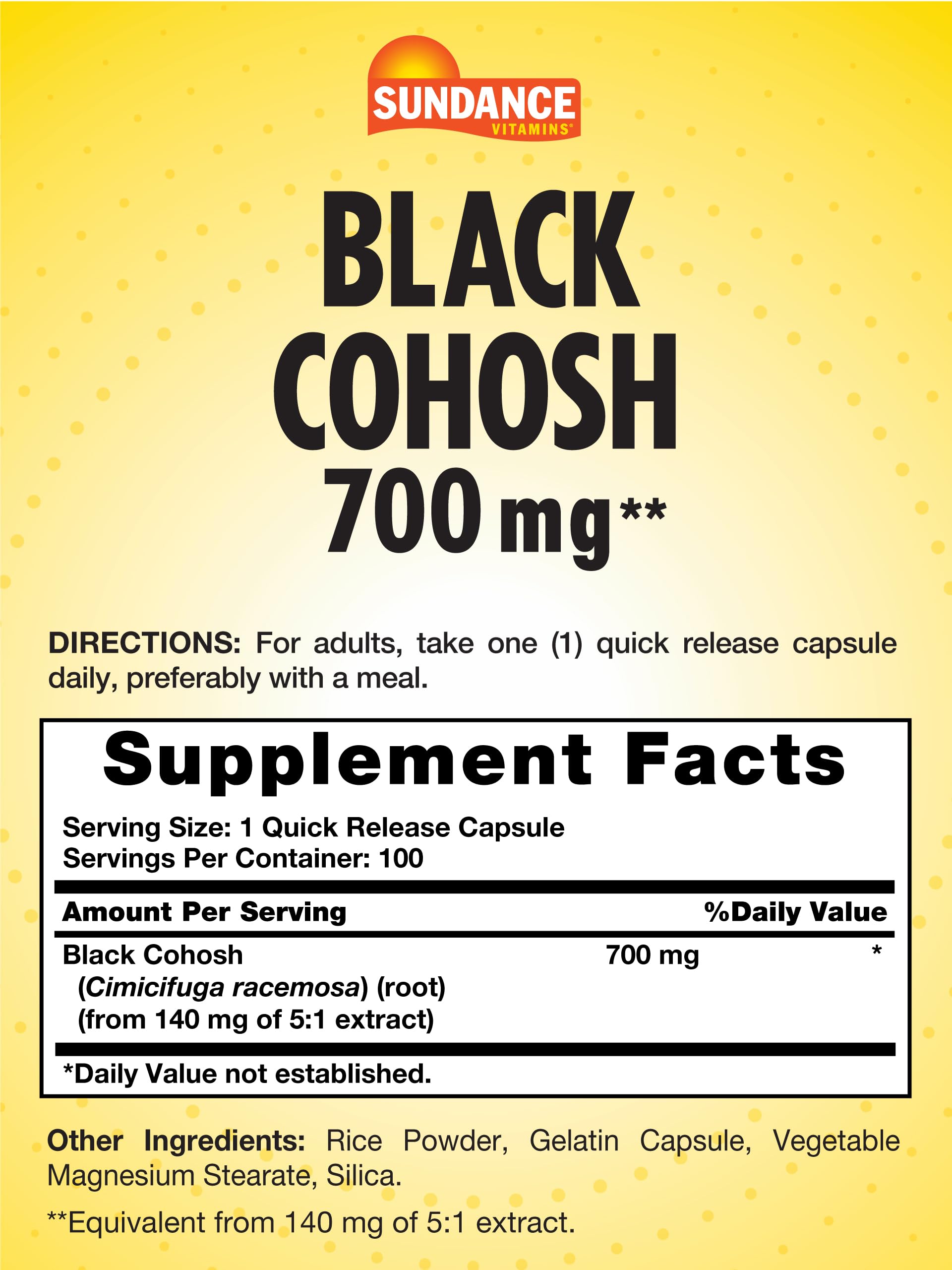 Sundance Black Cohosh quick-release capsules ideal for on-the-go use