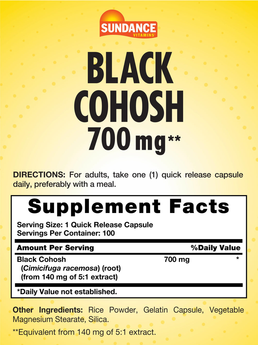 Sundance Black Cohosh quick-release capsules ideal for on-the-go use