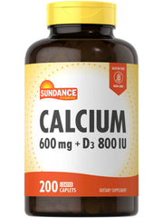 Sundance Calcium with Vitamin D3 caplets in close-up for easy daily use