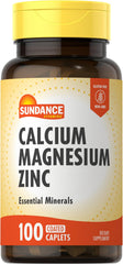 Sundance Calcium Magnesium Zinc bottle front showing mineral blend for daily support.