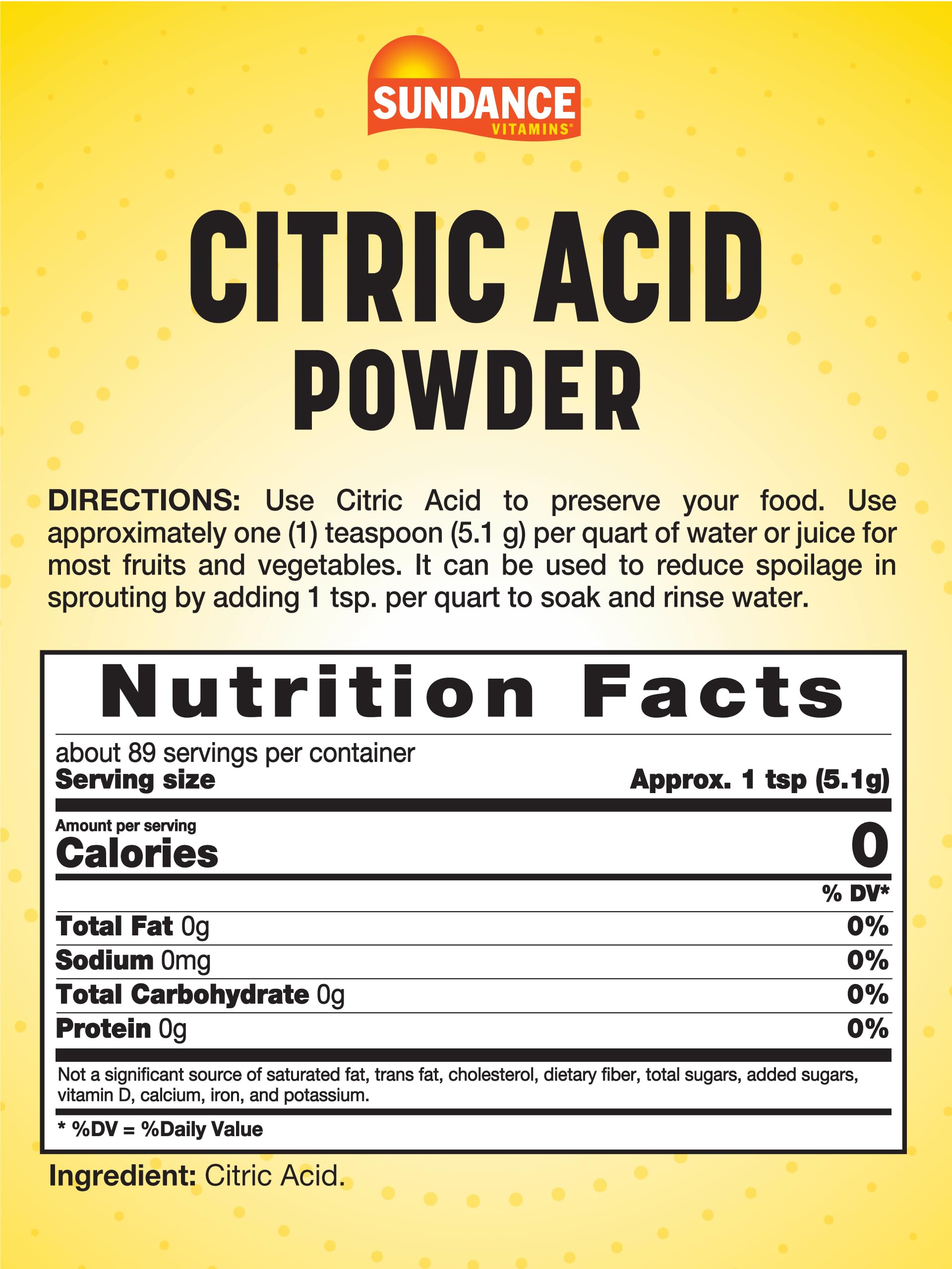 Sundance Citric Acid Powder jar on kitchen counter for preserves