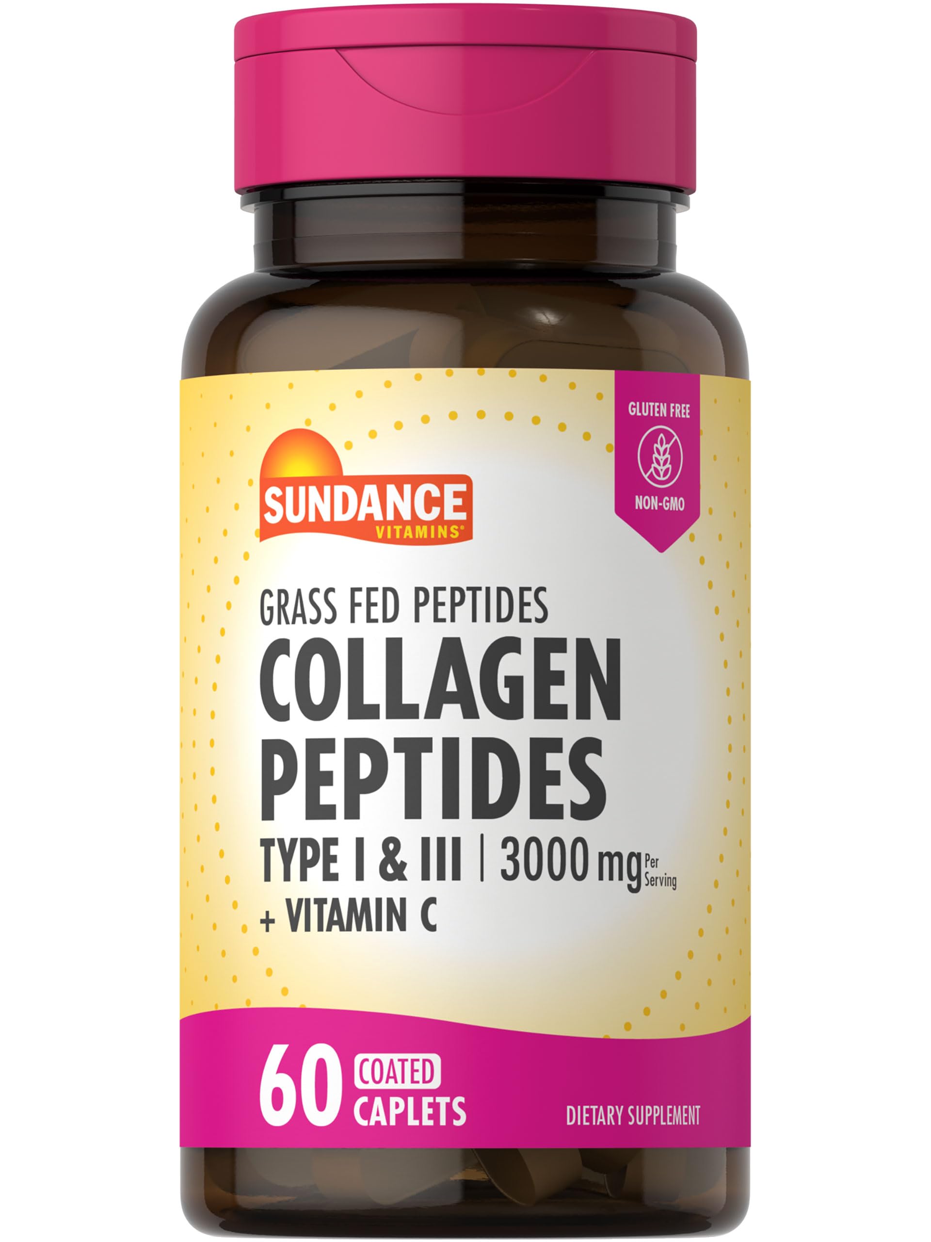 Sundance collagen pills bottle: easy daily beauty support for skin and joints.