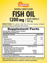 Sundance Fish Oil softgels close up shows easy to swallow design.