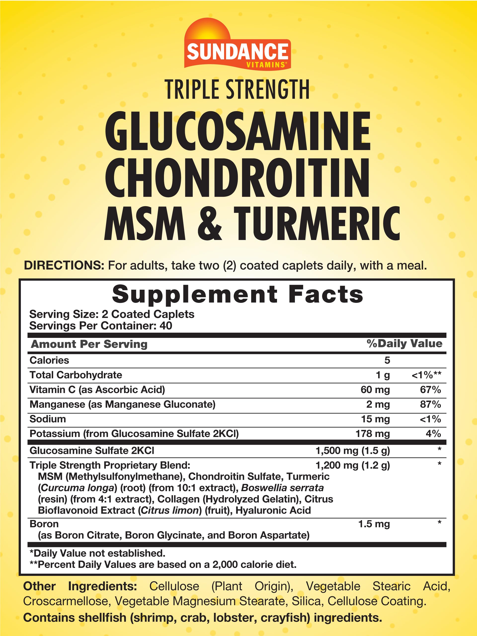 Close-up of Sundance label highlighting triple strength formula