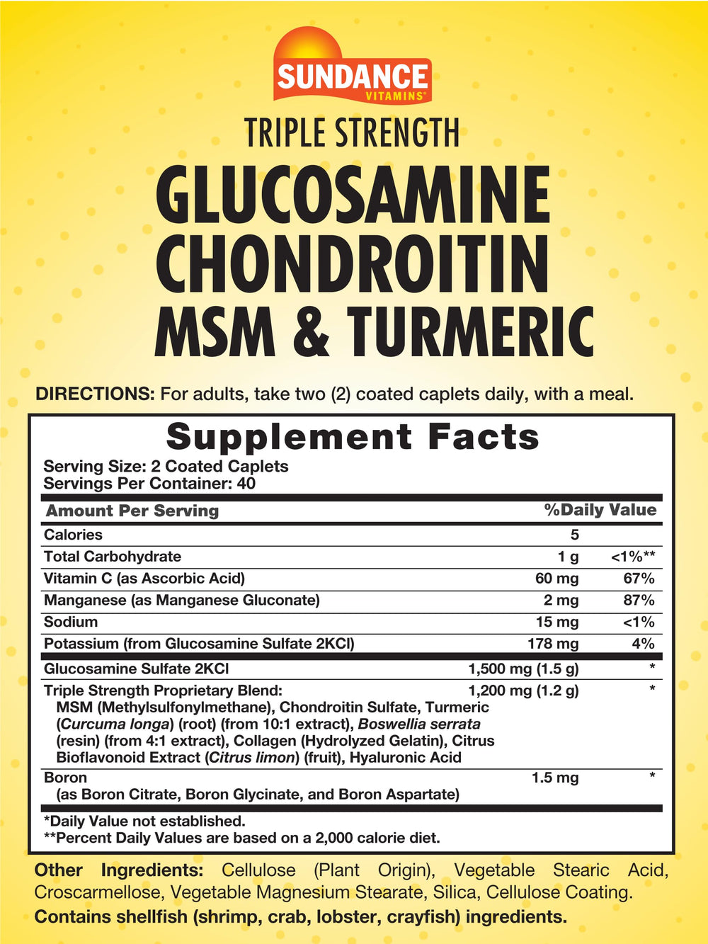 Close-up of Sundance label highlighting triple strength formula