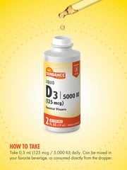 Sundance Liquid D3 drops added to a beverage for daily use
