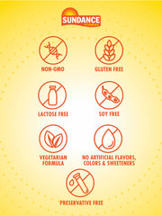 Sundance Liquid D3 label close-up highlighting vegetarian, gluten-free formula