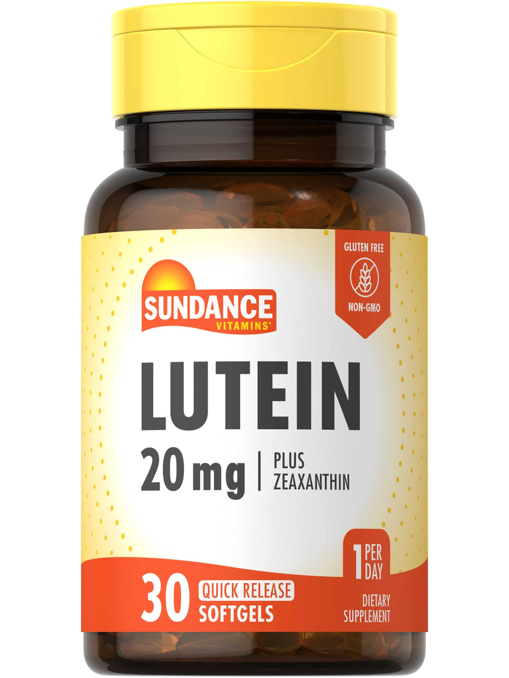 Sundance Lutein 20mg bottle shown for daily eye support
