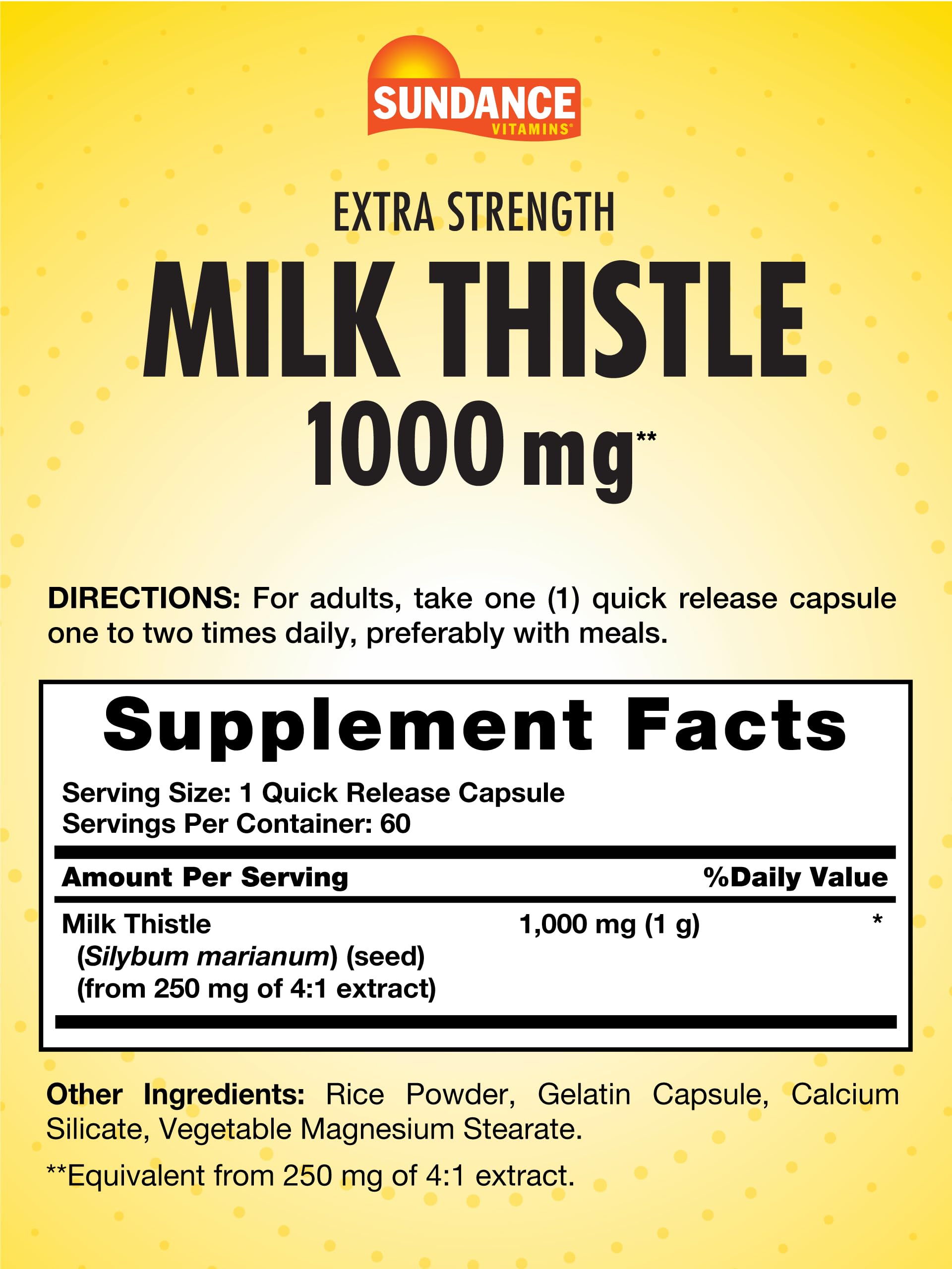 Sundance Milk Thistle quick-release capsules arranged for convenient daily dosing.