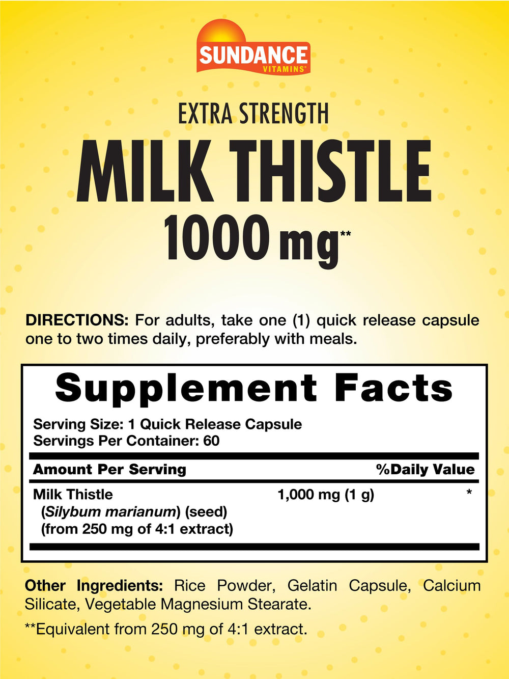 Sundance Milk Thistle quick-release capsules arranged for convenient daily dosing.
