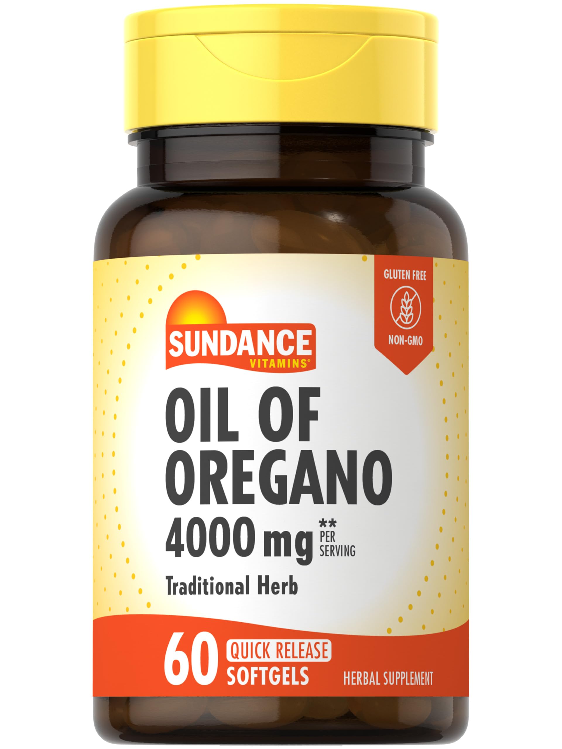 Sundance Oil of Oregano 4000mg softgels bottle for convenient daily supplementation.