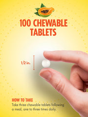 Sundance Papaya Enzyme Tablets side view of compact chewables for travel.