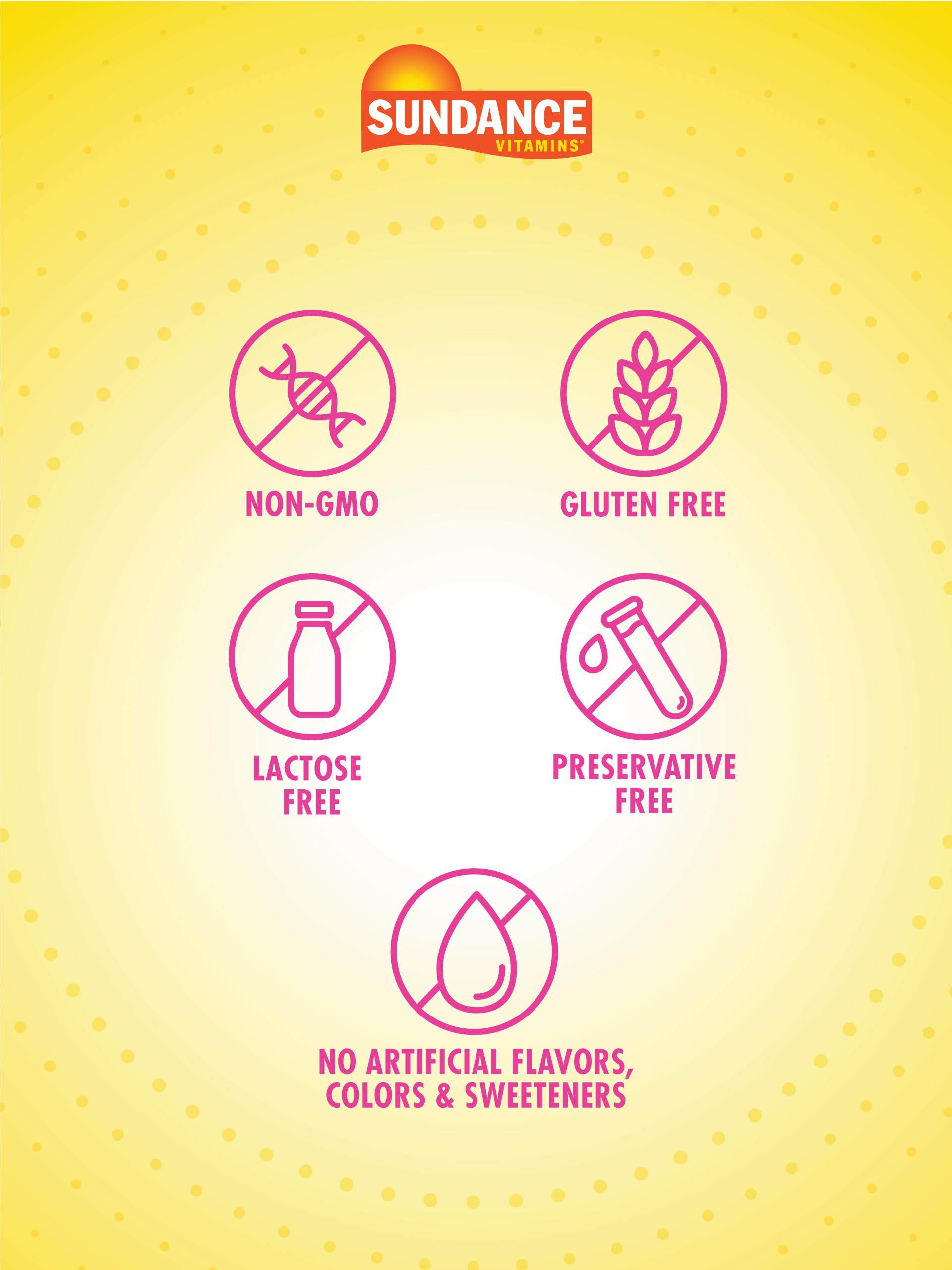 Sundance Prenatal label closeup emphasizes folic acid and gluten-free formula.
