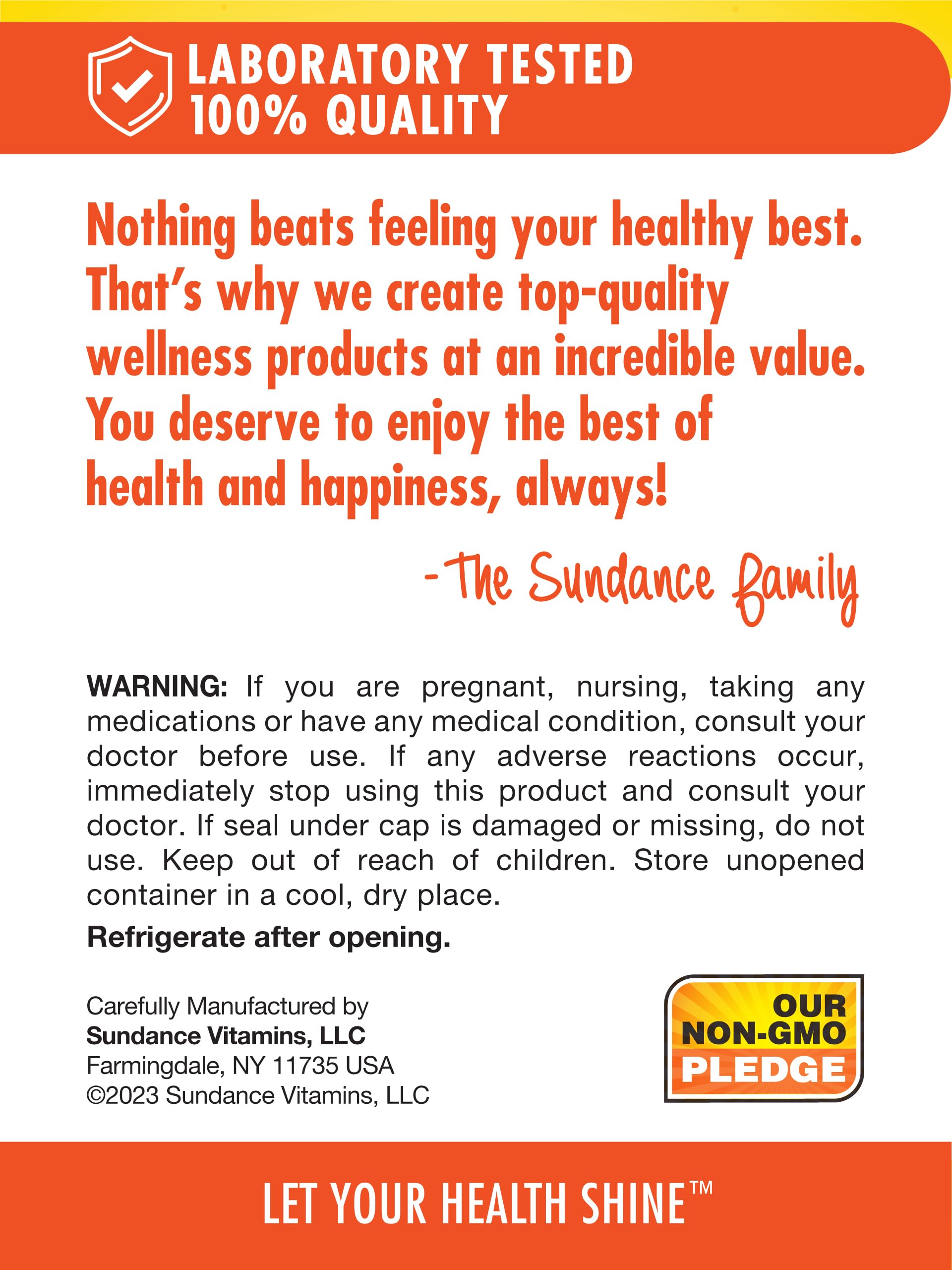 Serving concept of Sundance Probiotic-14 Complex illustrating a simple daily dose.