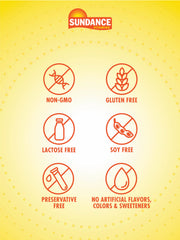 Sundance red yeast rice label featuring non-GMO and gluten-free icons.