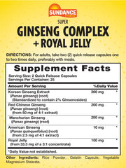 Sundance Super Ginseng Complex Korean Ginseng Extract capsule for energy and focus