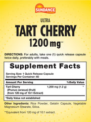 Sundance Tart Cherry Capsule quick-release close-up highlights easy swallowing.